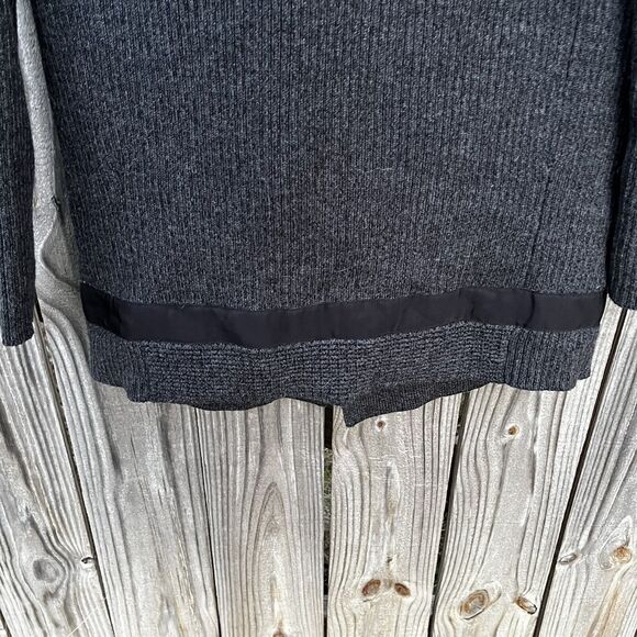 Athleta #352993 Sentinel Sweater Moto Wrap Gray Merino Wool Blend Jacket Small - Picture 10 of 13